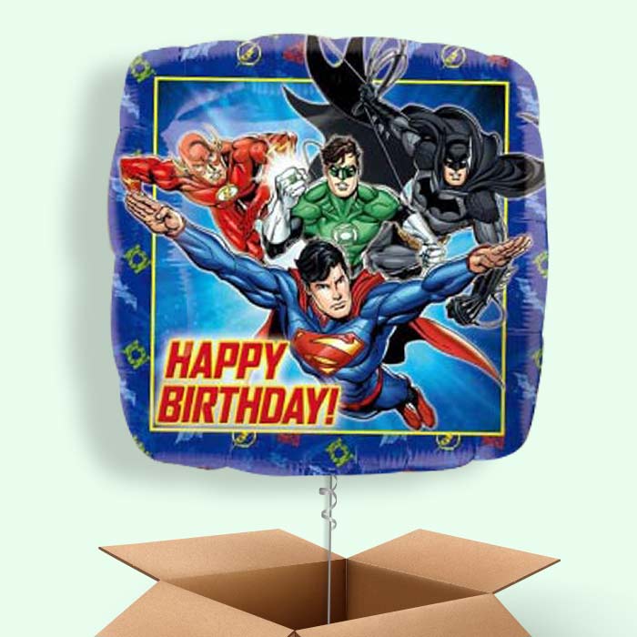 Justice League Happy Birthday Balloons in a Box - 1 Balloon | Small Indoor Plants
