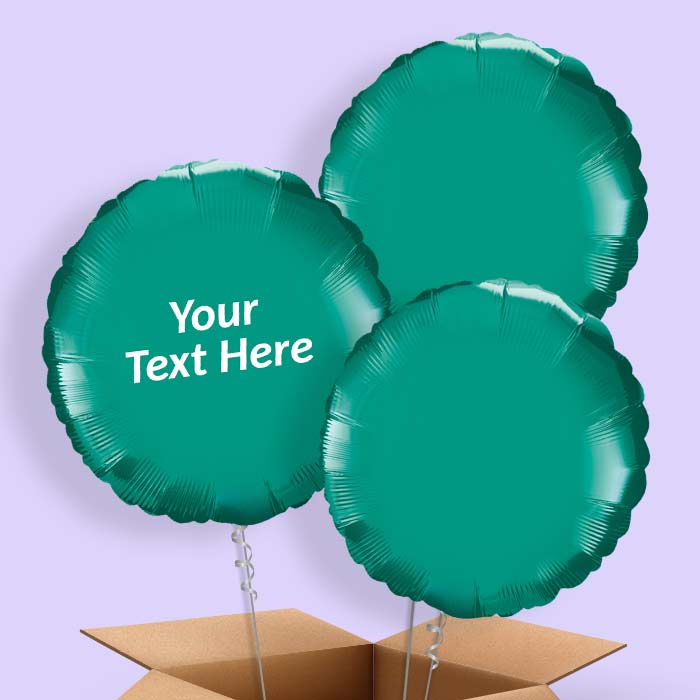 Personalised Teal Blue Circle Balloon in a Box - 3 Balloon | Small Indoor Plants