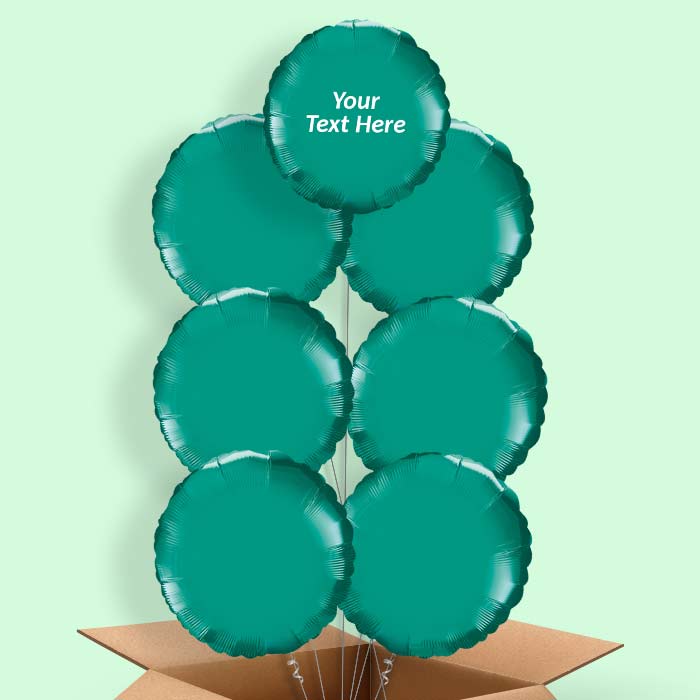 Personalised Teal Blue Circle Balloon in a Box - 7 Balloon | Small Indoor Plants