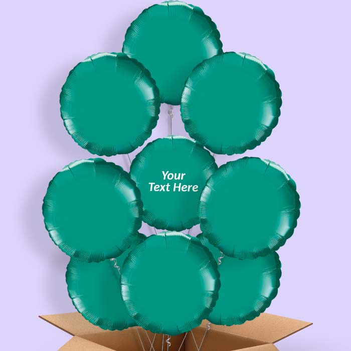 Personalised Teal Blue Circle Balloon in a Box - 9 Balloon | Small Indoor Plants