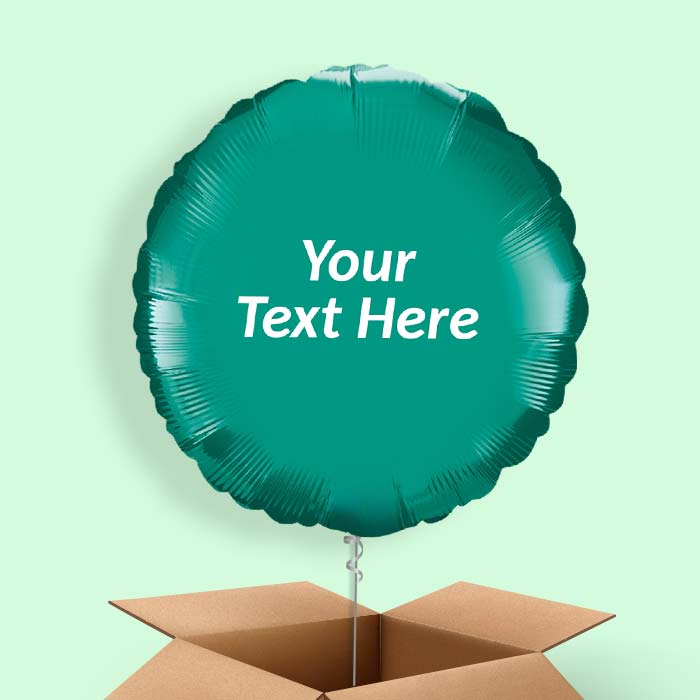 Personalised Teal Blue Circle Balloon in a Box - 1 Balloon | Small Indoor Plants
