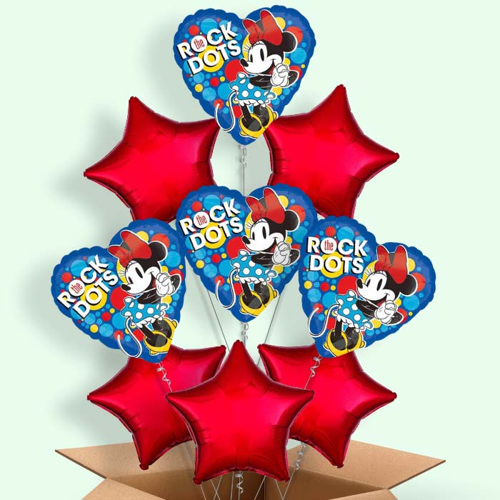 Helium Balloons Minnie Mouse Delivered in a Box - 9 Balloon | Small Indoor Plants