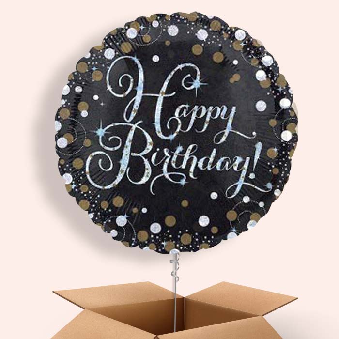 Gold Sparkle Happy Birthday Balloon in a Box