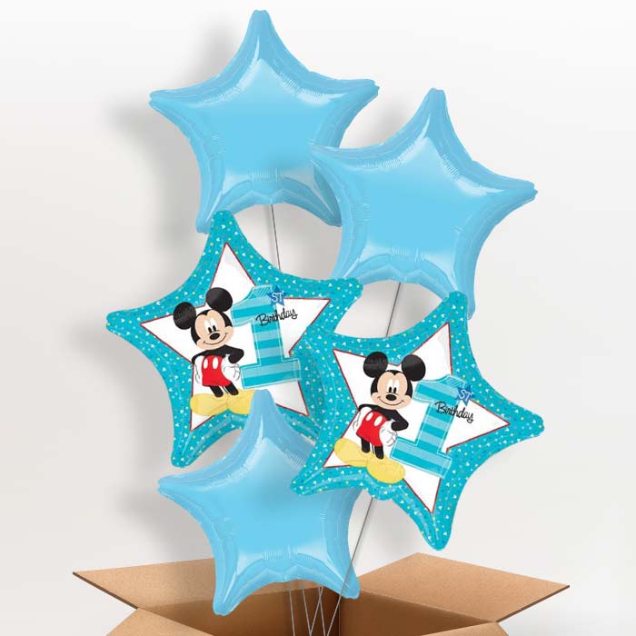 Mickey Mouse 1st Birthday Balloons in a Box