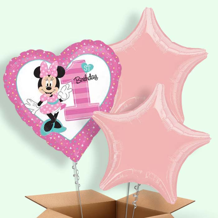 Minnie Mouse 1st Birthday Balloons in a Box - 3 Balloon | Small Indoor Plants