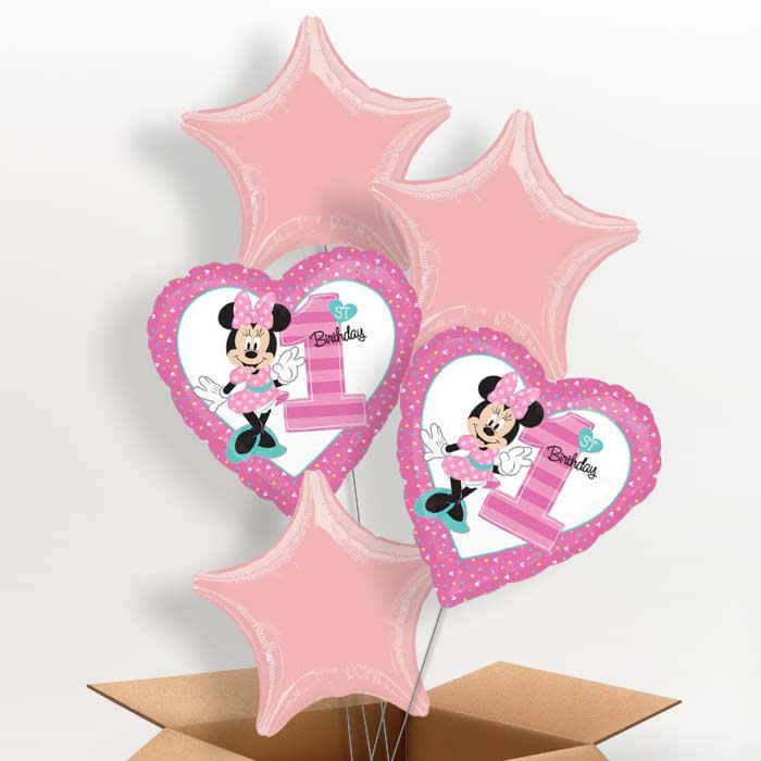 Minnie Mouse 1st Birthday Balloons in a Box - 5 Balloon | Small Indoor Plants