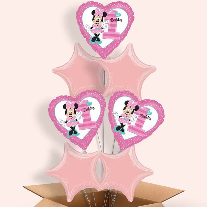 Minnie Mouse 1st Birthday Balloons in a Box - 7 Balloon | Small Indoor Plants