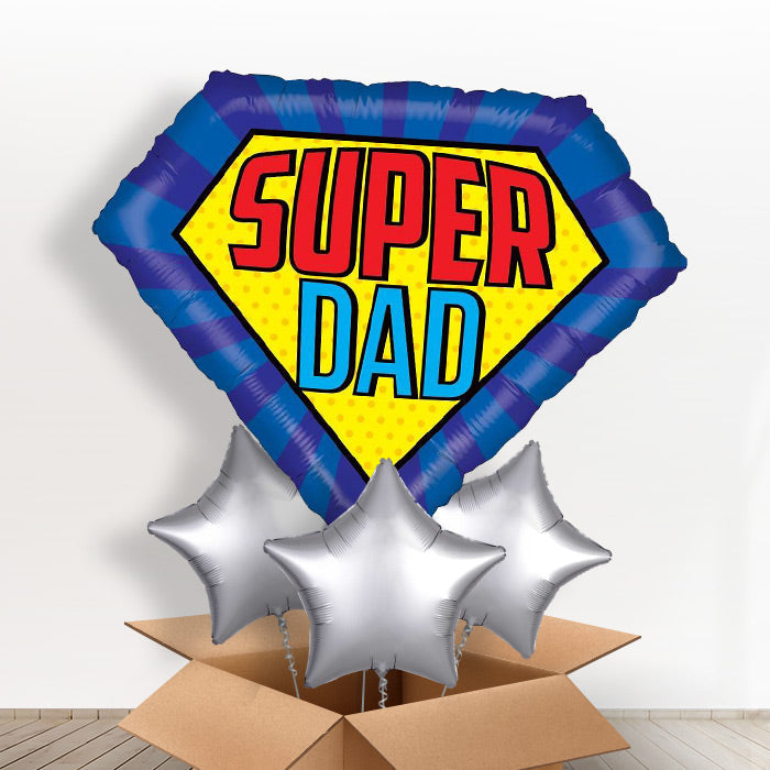 Giant Super Dad Balloons in a Box - With 3 Themed Balloons | Small Indoor Plants