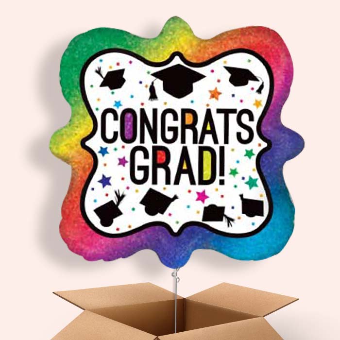 Rainbow Graduation Balloons Delivered in a Box - 1 Balloon | Small Indoor Plants