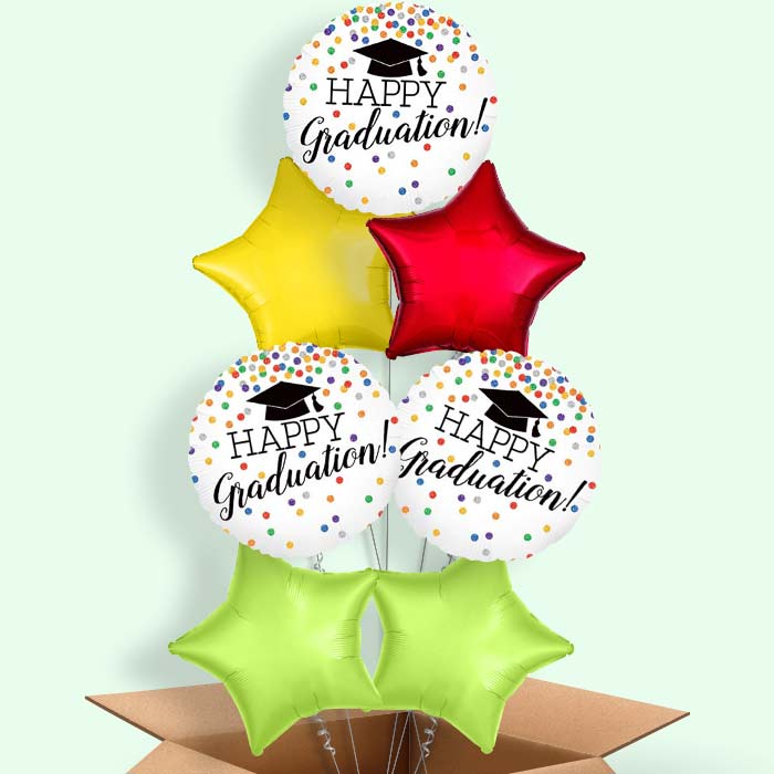 Confetti Happy Graduation Balloon in a Box - 7 Balloon | Small Indoor Plants