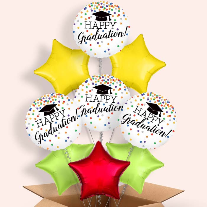 Confetti Happy Graduation Balloon in a Box - 9 Balloon | Small Indoor Plants