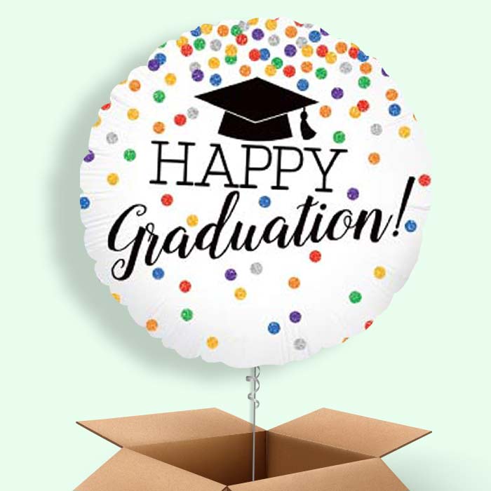 Confetti Happy Graduation Balloon in a Box - 1 Balloon | Small Indoor Plants
