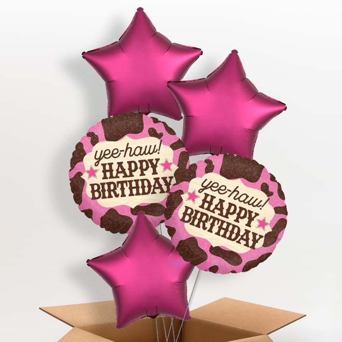 Cowgirl Balloons in a Box - 5 Balloon | Small Indoor Plants