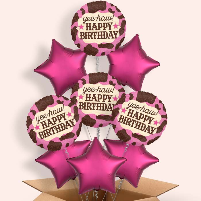 Cowgirl Balloons in a Box - 9 Balloon | Small Indoor Plants