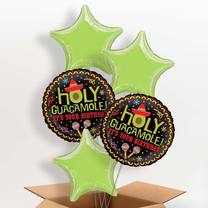 Holy Guacamole Birthday Balloon in a Box - 5 Balloon | Small Indoor Plants