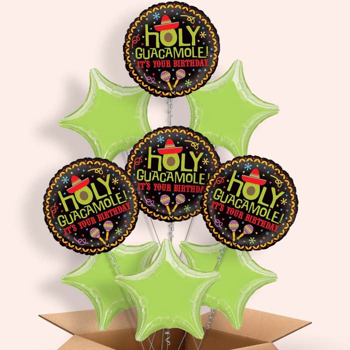 Holy Guacamole Birthday Balloon in a Box - 9 Balloon | Small Indoor Plants
