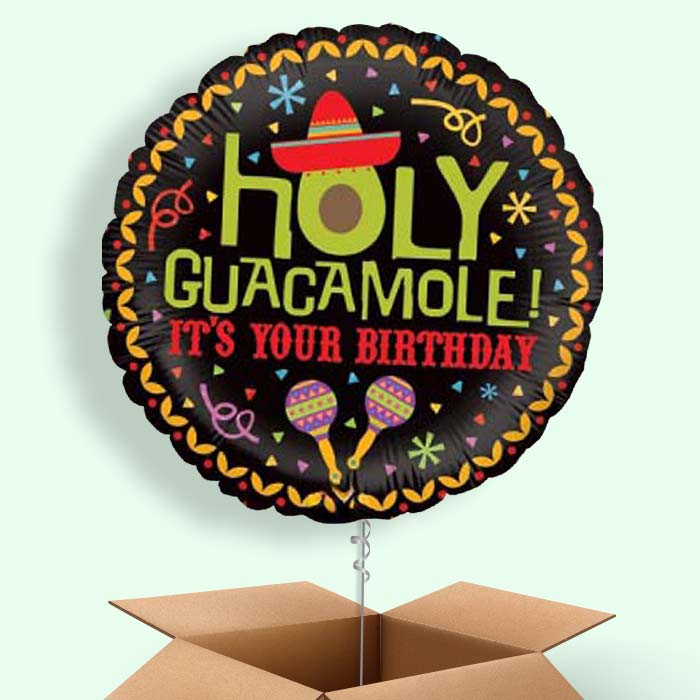 Holy Guacamole Birthday Balloon in a Box - 1 Balloon | Small Indoor Plants
