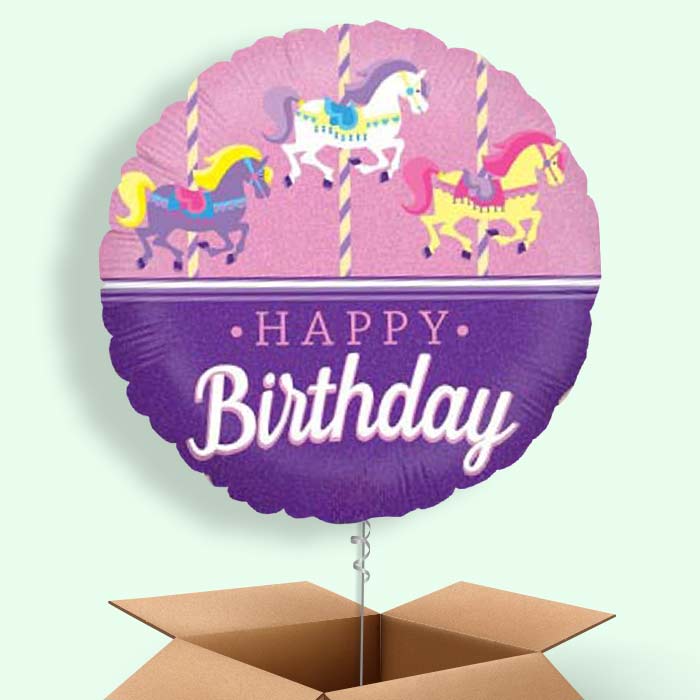 Carousel Horse Balloon in a Box - 1 Balloon | Small Indoor Plants