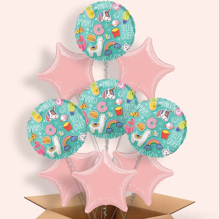Social Media Balloons in a Box - 9 Balloon | Small Indoor Plants