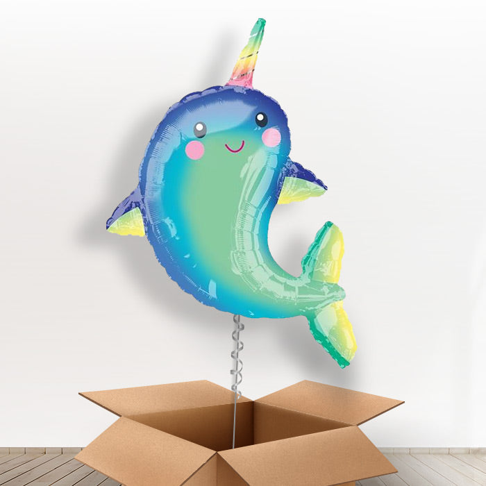 Giant Narwhal Balloon in a Box - Giant Balloon | Small Indoor Plants