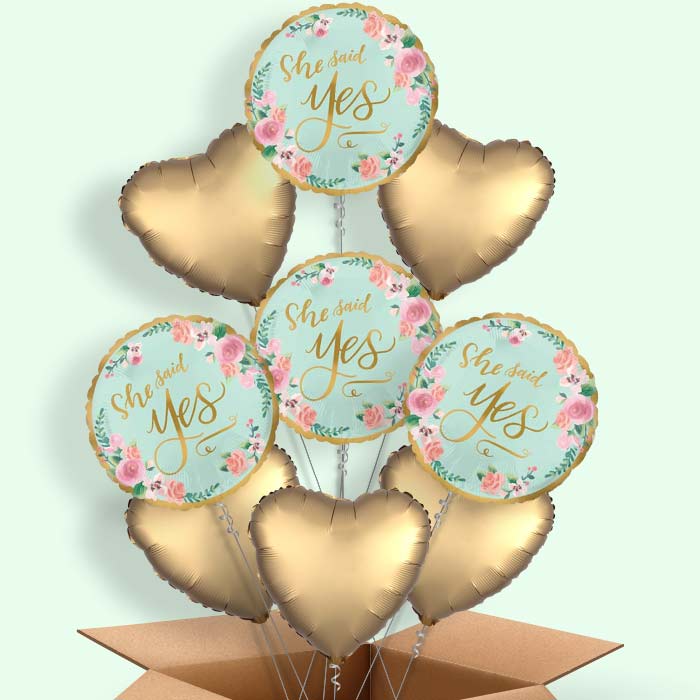 Mint to Be Hen Party & Engagement Balloon in a Box - 9 Balloon | Small Indoor Plants