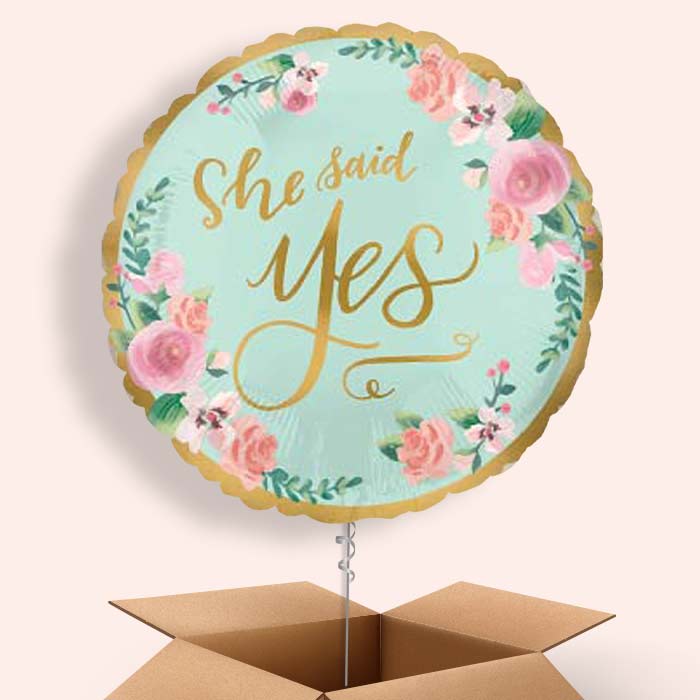 Mint to Be Hen Party & Engagement Balloon in a Box - 1 Balloon | Small Indoor Plants