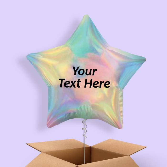 Pastel Rainbow Iridescent Star  Balloon in a Box - 1 Balloon | Small Indoor Plants