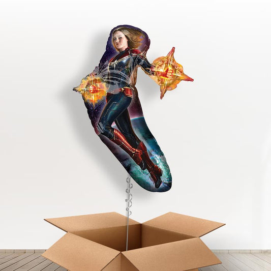 Captain Marvel Shaped Balloon in a Box Gift - With 3 Themed Balloons | Small Indoor Plants