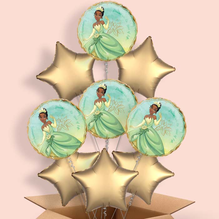 Princess Tiana Helium Balloons in a Box - 9 Balloon | Small Indoor Plants