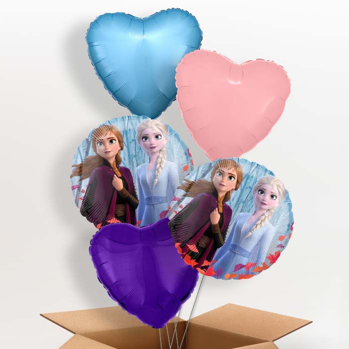 Elsa and Anna Frozen Theme Balloons in a Box - 5 Balloon | Small Indoor Plants