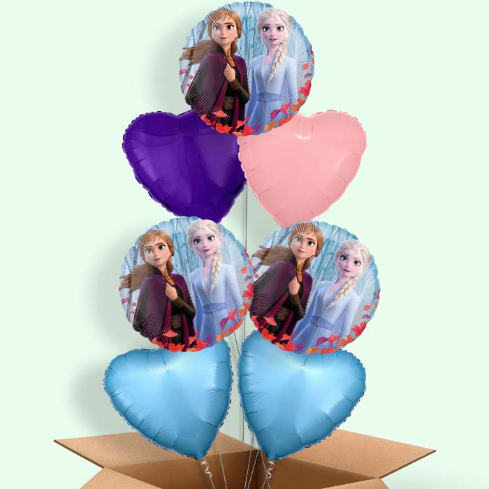 Elsa and Anna Frozen Theme Balloons in a Box - 7 Balloon | Small Indoor Plants