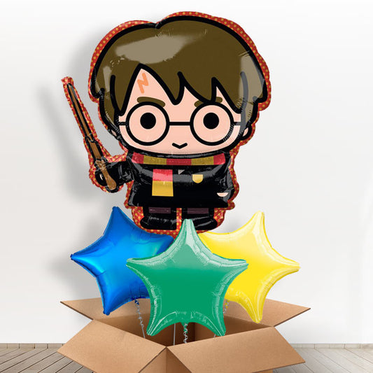 Harry Potter Shaped Helium Balloon in a Box Gift - With 3 Themed Balloons | Small Indoor Plants