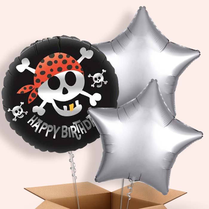 Happy Birthday Pirate Helium Balloons in a Box