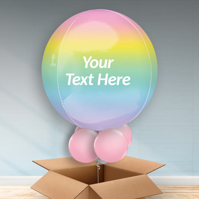 Pastel Ombre Personalised Balloon in a Box Orbz