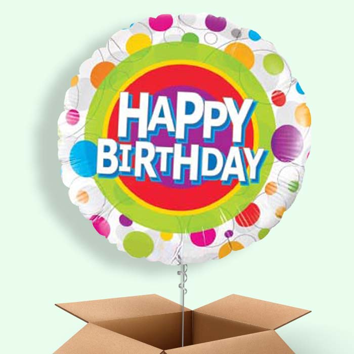 Happy Birthday Dots Balloon in a Box - 1 Balloon | Small Indoor Plants