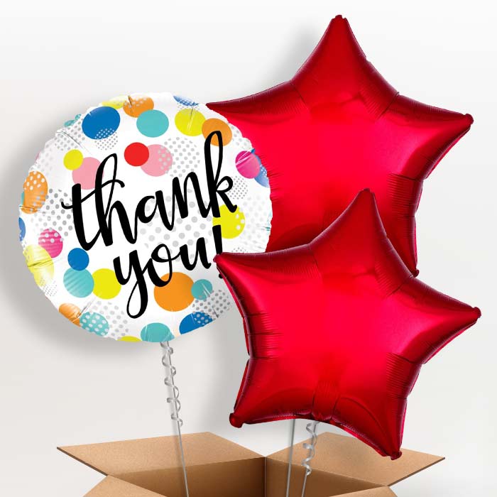 Thank You Balloon in a Box Polka Dots
