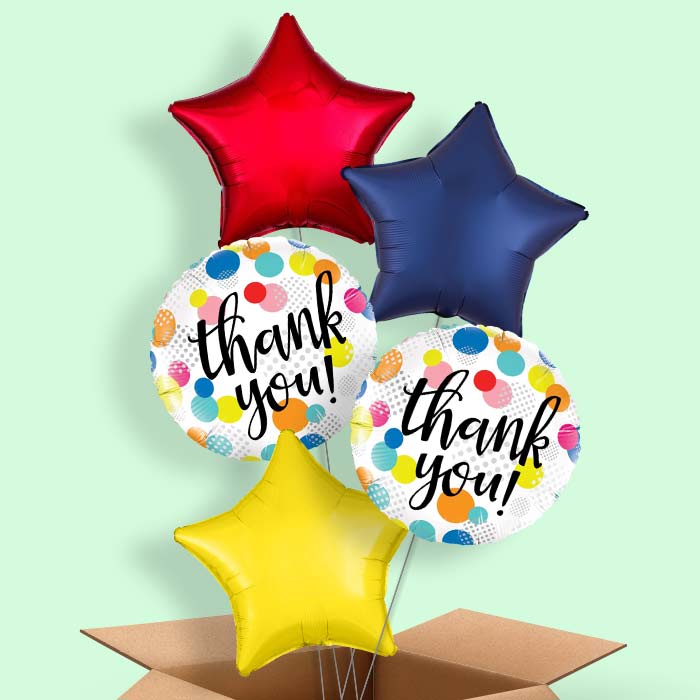 Thank You Balloon in a Box Polka Dots