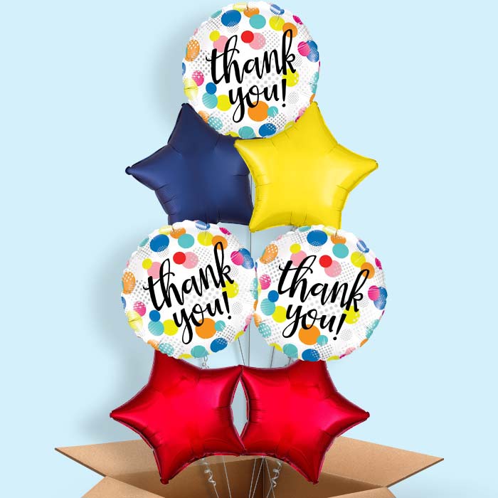 Thank You Balloon in a Box Polka Dots