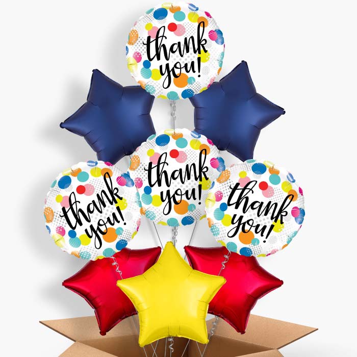 Thank You Balloon in a Box Polka Dots