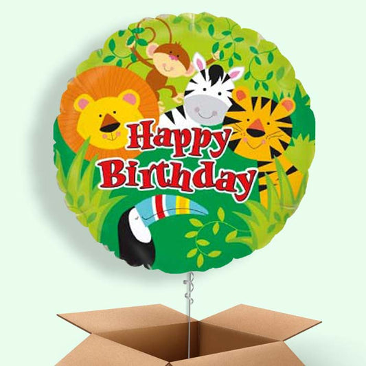 Jungle Birthday Balloons in a Box - 1 Balloon | Small Indoor Plants
