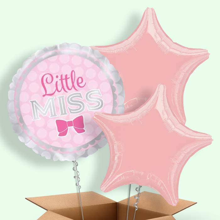 Little Miss Baby Shower Balloons in a Box - 3 Balloon | Small Indoor Plants