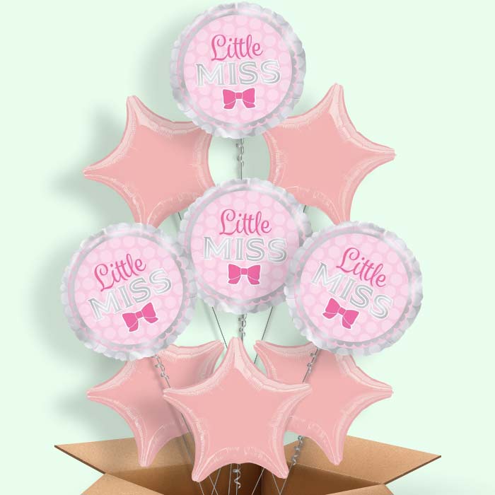Little Miss Baby Shower Balloons in a Box - 9 Balloon | Small Indoor Plants