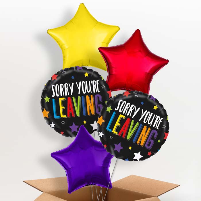Sorry Your Leaving Balloons in a Box (Stars) - 5 Balloon | Small Indoor Plants