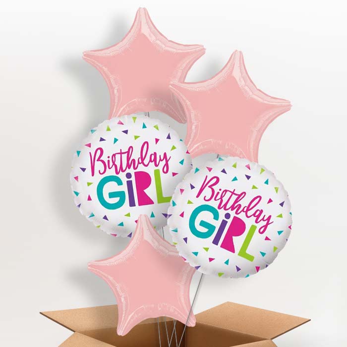 Birthday Girl Confetti Balloon in a Box - 5 Balloon | Small Indoor Plants