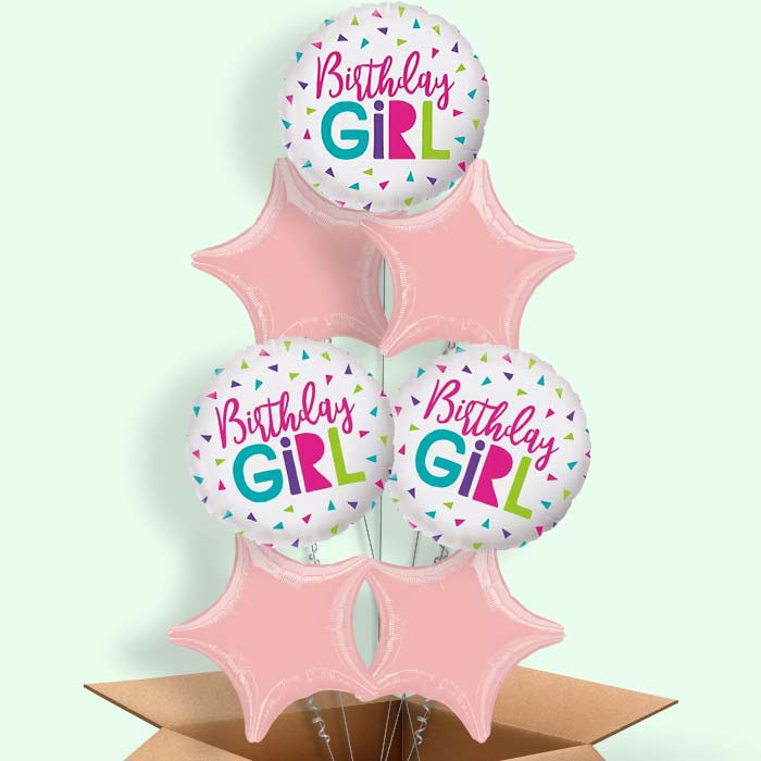 Birthday Girl Confetti Balloon in a Box - 7 Balloon | Small Indoor Plants