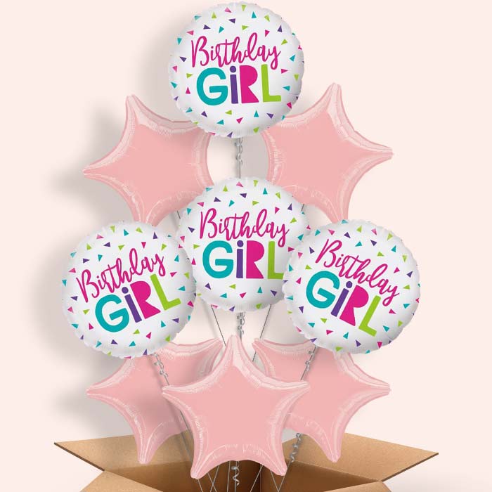 Birthday Girl Confetti Balloon in a Box - 9 Balloon | Small Indoor Plants