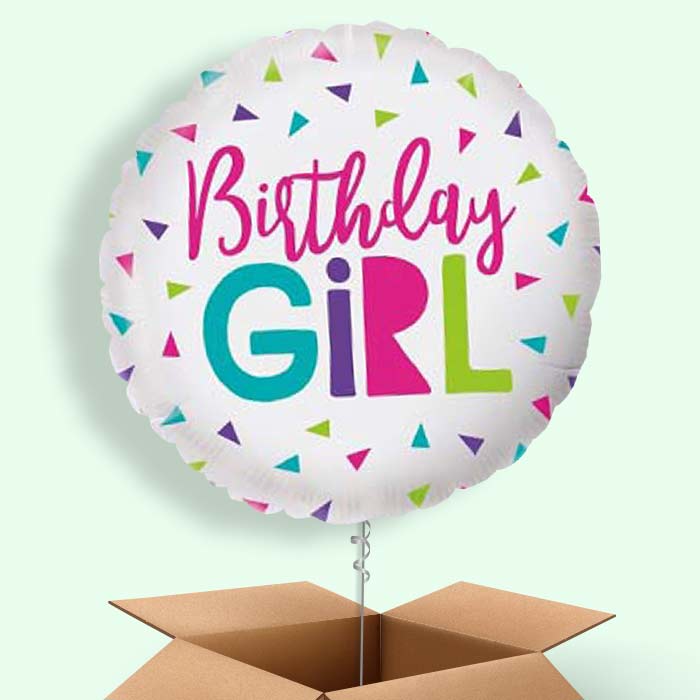 Birthday Girl Confetti Balloon in a Box - 1 Balloon | Small Indoor Plants