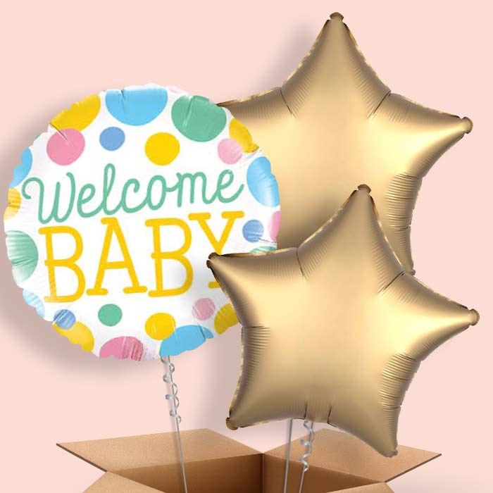 Welcome Baby Balloons in a Box (Blue)