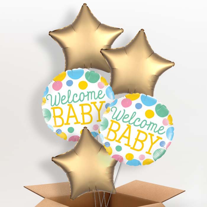 Welcome Baby Balloons in a Box (Blue)