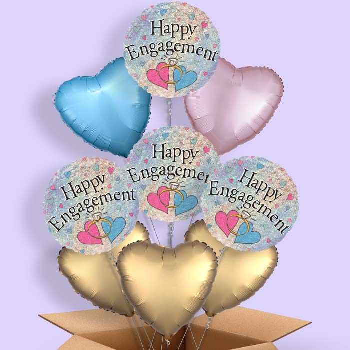 Hearts Engagement Balloons in a Box - 9 Balloon | Small Indoor Plants